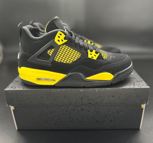 Nike Air Jordan 4 Retro (GS) Thunder Tour Giallo 408452-017 GS Taglia Y 7 / W 8,5 - Foto 4 di 6