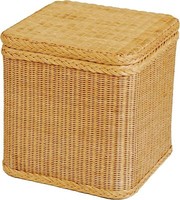 Rattan WäSchekorb -Truhe Stabiler Deckel WäSchesammler (Honig, Quadratisch)