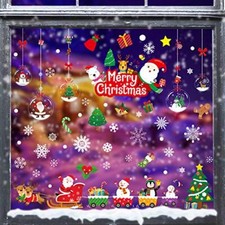 175 PCS Christmas Window Clings Xmas Window Decals Stickers for Colorful