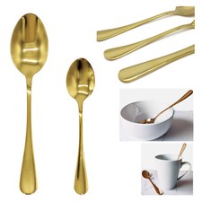 Dinner Spoon Tea Spoons Gold Cutlery Stainless Steel