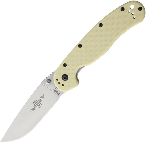 Ontario Rat Model 1 Linerlock Tan Folding D2 Steel Satin Pocket Knife 8867TN