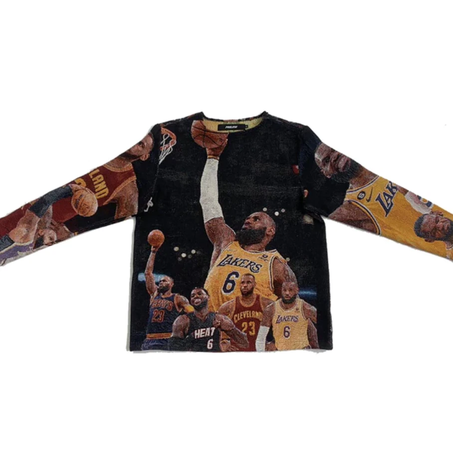 LEBRON NBA CUSTOM tapestry sweater CREWNECK LAKERS goat nbaplayoffs