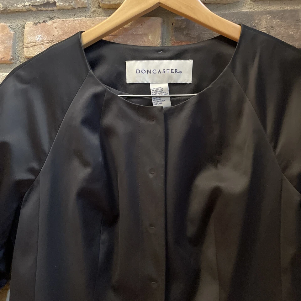 Doncaster Traje Pantalón Negro Satinado Nuevo Con Etiquetas 8 Noche Fiesta Mangas Acanaladas Foto 2 de 4