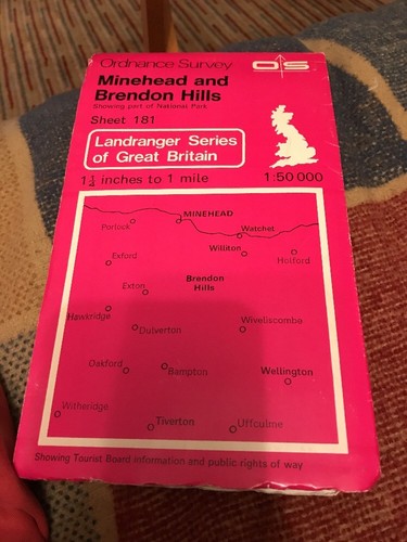Ordnance Survey 1:50,000 Map Sheet 181 Minehead & Brendon Hills (1982)