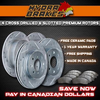 FITS 2004 2005 PONTIAC AZTEK FWD Drill Slot Brake Rotors CERAMIC SLV