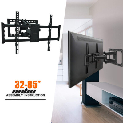 #ad Fully Adjustable TV Wall Mount Bracket Firm Holder Double Arm fr Large 42 85quot; TV $62.93