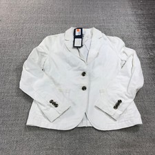 Gant Blazer Womens 38 Two Button White Pocket Jacket Washed Twill Casual