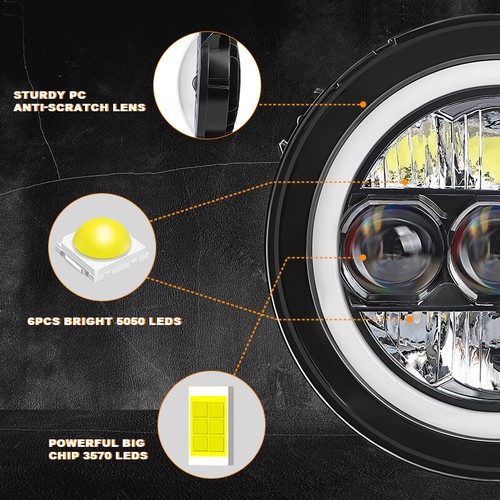 Faros LED de 9 pulgadas DRL alto-bajo para Jeep Wrangler JL Gladiator 2018 2019-2021 - Imagen 6 de 10