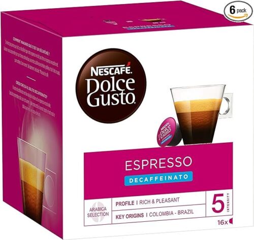 NESCAFÉ Dolce Gusto Espresso Descafeinado - Café Décaféiné - 96 Capsules (Pack D - Imagen 1 de 7