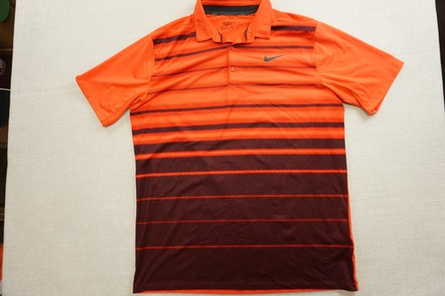 Nike Golf Standard Fit Rosso Golf Polo Uomo Taglia Large Rigato Manica Corta - Foto 5 di 9