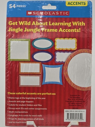 Scholastic Jingle Jungle Frames Classroom Resources Accents 2 54 pc packs - Picture 2 of 3