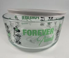 Disney Clear Pyrex Mickey Mouse Forever Friends Gray Lid 4 Cup Storage Container