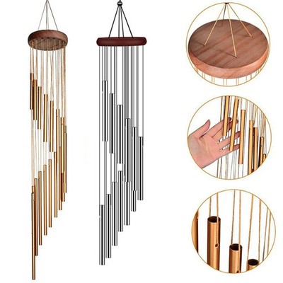 Windspiel Klangspiel 12 Röhren Garten Deko Windchime Alu Glockenspiel Außen
