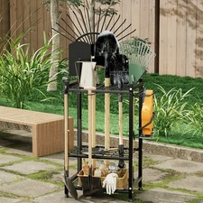Gartenger&auml;te St&auml;nder Ger&auml;tehalter Organizer Kohlenstoffstahl 40x32x79.5cm