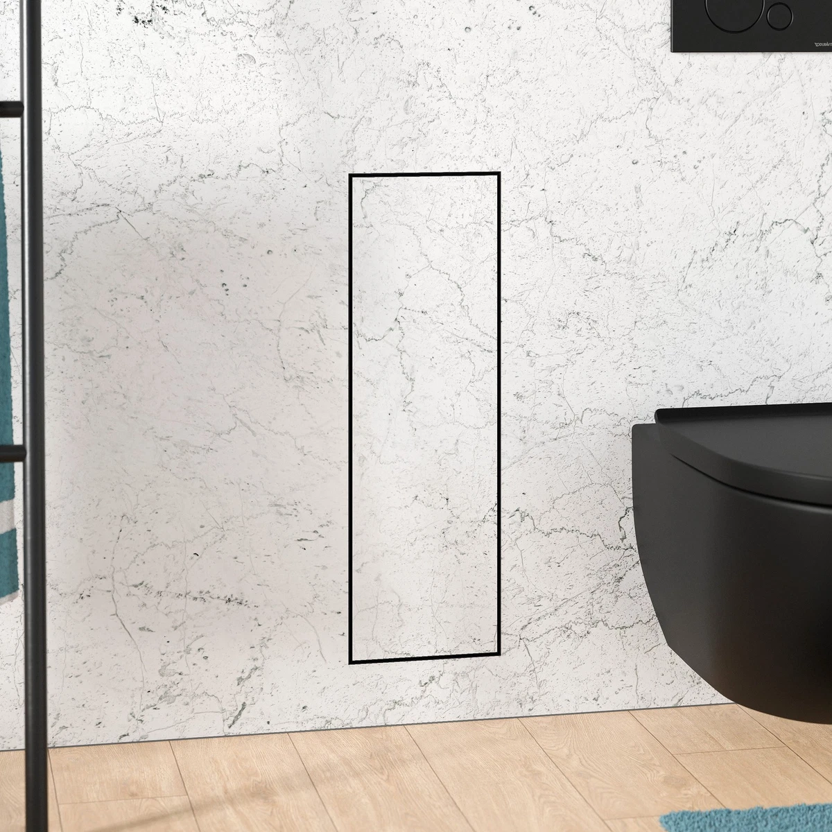 Panneau Mural Alu Douche Wasserfall Bleu - 3 Mm - Sur Mesure Jusqu'à 300x150 Cm