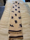 Camille & Co Women's Beige/Navy Cat Print Cat Theme Fringe Scarf Wrap — photo 1