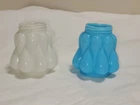 Vintage Fenton Teardrop Turquoise Aqua Milk Glass Salt and Pepper Shakers 1950s