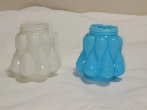 Vintage Fenton Teardrop Turquoise Aqua Milk Glass Salt and Pepper Shakers 1950s
