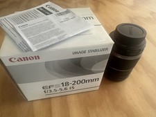 Canon EF-S 18-200mm IS F3.5-5.6 Image Stabilizer Lens with both caps and hood