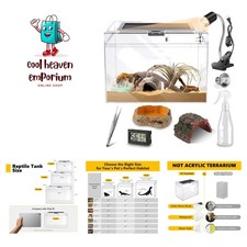 Reptile PC Terrarium,Anti Breakage 12x7x9 inch Insect Amphibians Tank Spider ...