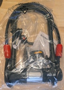New VIA VELO Heavy Duty Bicycle U Lock shackle 15mm with 3 Keys & 10mm 6' Cable