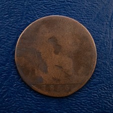 1866 Great Britain Half Penny, Cull Condition, KM #748.2, Victorian L92