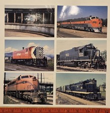 6 Vintage Railroad Postcards Railcards Amtrak Western Pacific Illinois Central