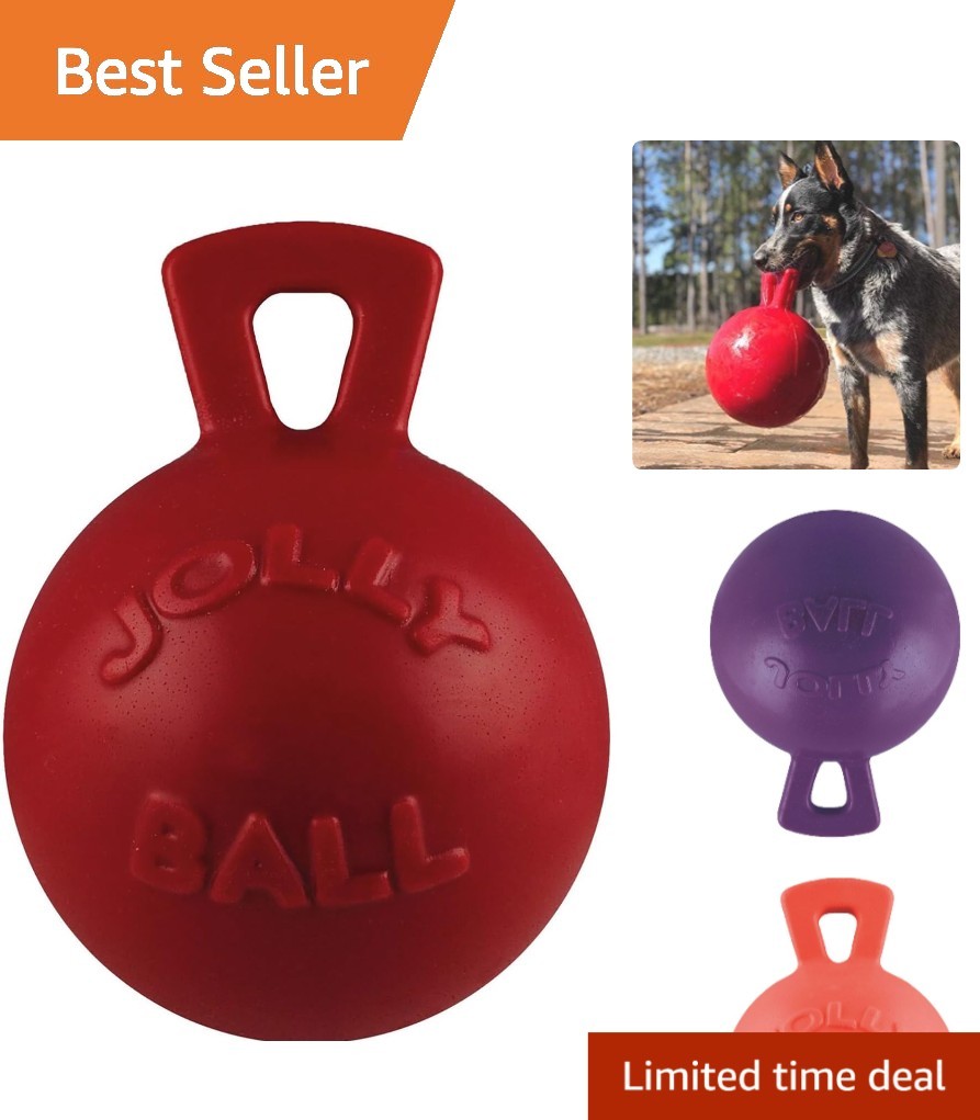 Jolly Pets Tug-N-Toss 8'' Dog Toy Ball - Waterproof, Durable