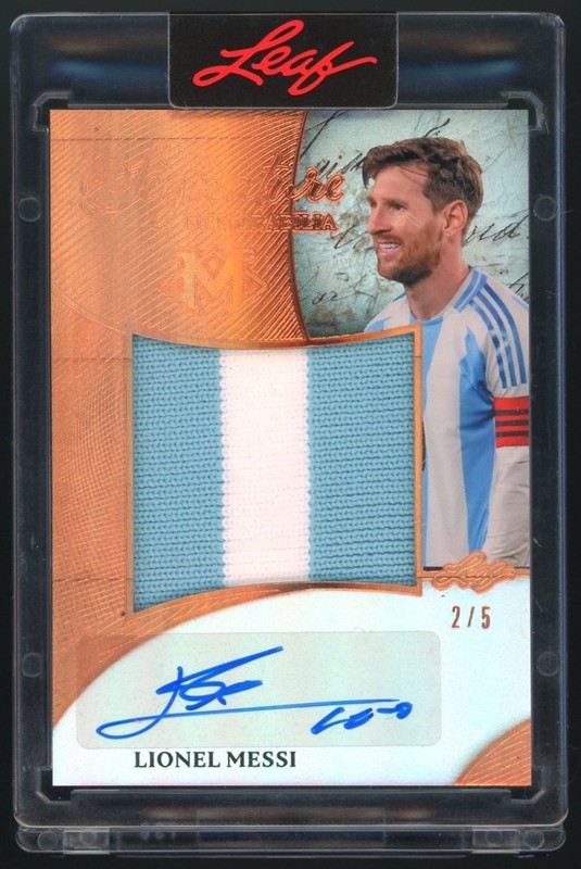 LIONEL MESSI 2026 LEAF MAGNIFICENCE SIGNATURE MEMORABILIA PATCH AUTO 2/5 #SM-LM1