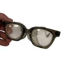 Vintage Horn Rim Safety Glasses Frames 6M PI Z87 Smoke Gray