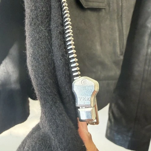 Rick Owens Stooges Leather Biker Jacket Cashmere Lining Black Sz IT 50 Italy image 21