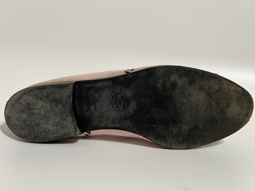Vtg Chanel Pink Logo Ballet Flats 34.5 - Picture 9 of 21