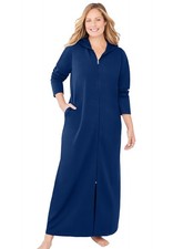 Dreams Co. Plus Size Long Hooded Fleece Sweatshirt Robe