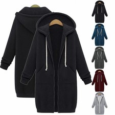 Women's Fleece Lined Hooded Jacket Coats Outwear Casual Winter Parka Overcoat US