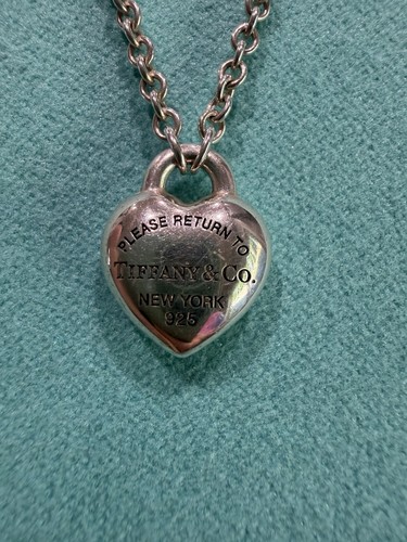 Tiffany & Co. Return to Tiffany Heart Tag Pendant Necklace 925 Cable Chain