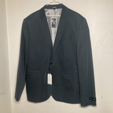 EXPRESS Dark Navy Slim Blazer 42R Stretch Suit Jacket Pinstripe Lining 228 MSRP