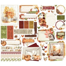 Simple Vintage AUTUMN BREEZE Ephemera 50pc Scrapbook Simple Stories 25124