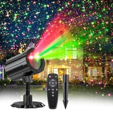 Christmas Projector Lights Outdoor, Dual-Color Starry Sky RG(Red, Green)