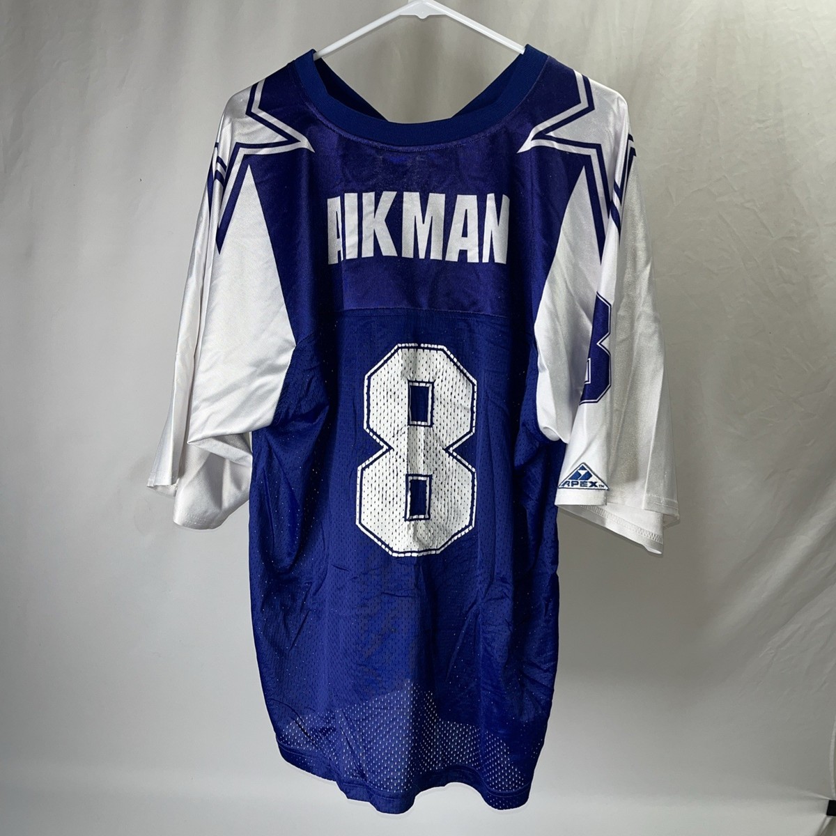 VINTAGE Troy Aikman Dallas Cowboys Apex One Shirt XL Adult Blue