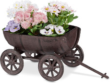 Carriola Porta Fiori, Decorazione Da Giardino, Fioriera Da Esterno a Mezza Botte