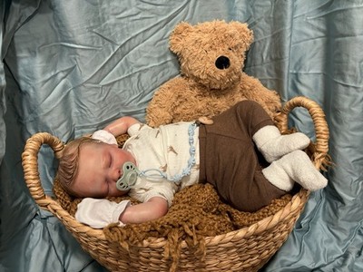 Realborn Owen Asleep Reborn Baby Doll 19.5in by Melissa Busse Signed w/ Pacifier