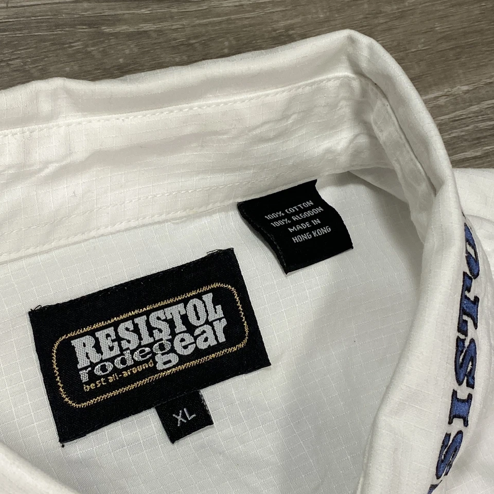 Resistol Shirt Mens XL White Western Button Down Embroidered Best All-Around - Image 4 of 4