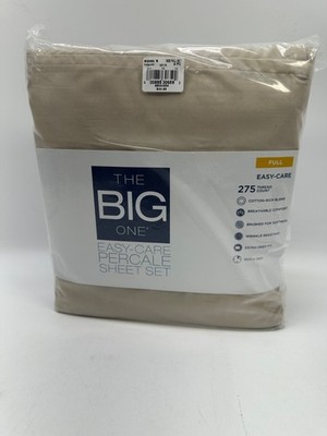 The Big One Easy Care 275 Thread Count Sheet Set FULL - Travertine  4pcs