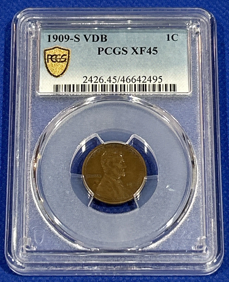 ユーページ　元宝型　ミニスクイーズ XF 45 Graded 1909 Year Lincoln Wheat US Small Cents (1909-1958