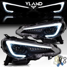 Pair VLAND Headlights For 12-20 Toyota 86 Subaru BRZ Scion FRS W/Sequential Lamp