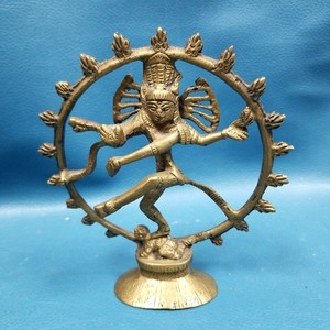 Vintage 5.75" Tall Brass Hindu Nataraja Shiva God Statue Divine Dancer