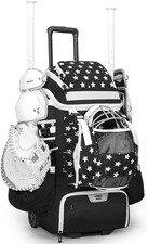 Catchers Gear Bag with Wheels, 90L Rolling Baseball/Softball Bag Holds 2 Sets of