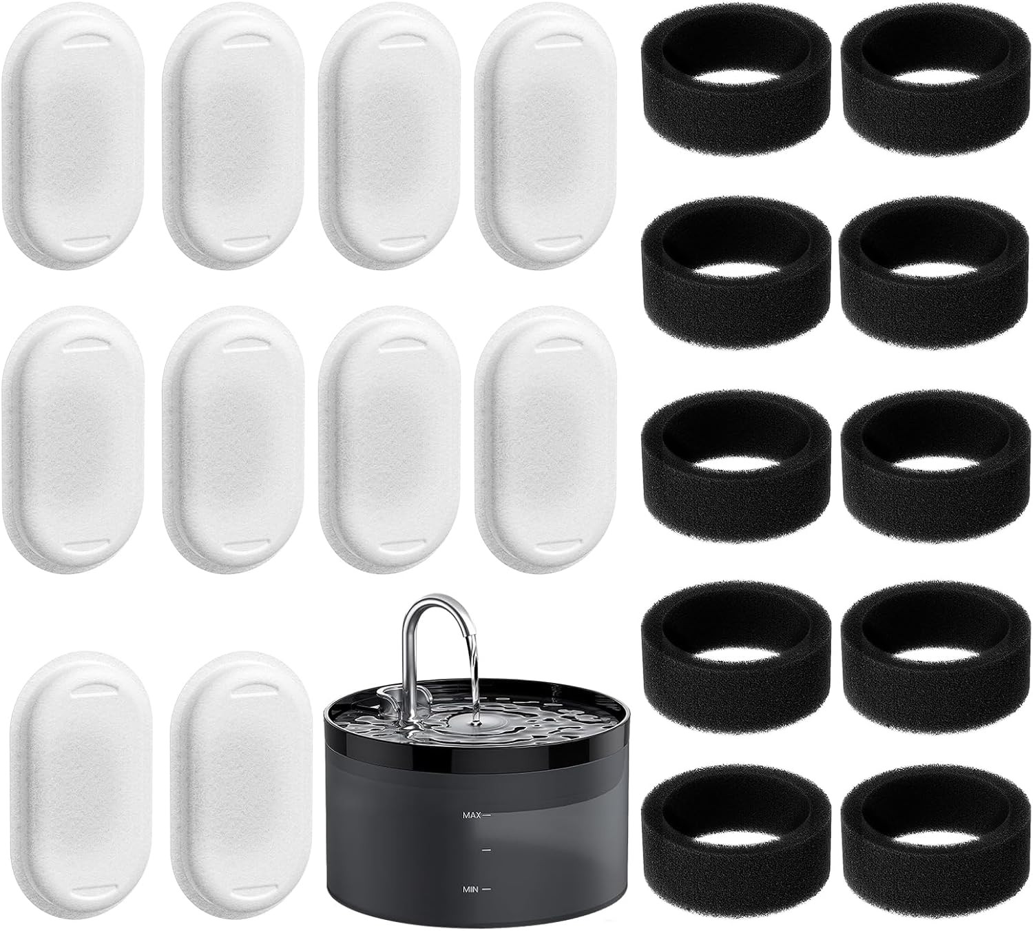 20 Cat Water Fountain Filters,10Pcs Activated Carbon Pet Water Fountain Filters