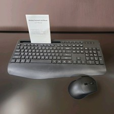 Wireless Keyboard and Mouse Combo - Full-Sized Ergonomic Keyboard with Wrist...