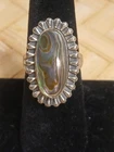 Beautiful Vintage Sterling Silver & Abalone Shell Ring Size 7